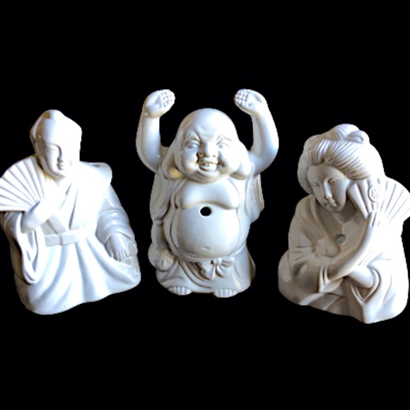 NEW 1990s Chinoiserie Figurines Set of 3 - Picture 5 of 11